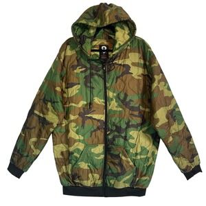 Zero Foxtrot Woobie Hoodie Full Zip Quilted Camo ERDL Woodland Large Tactical